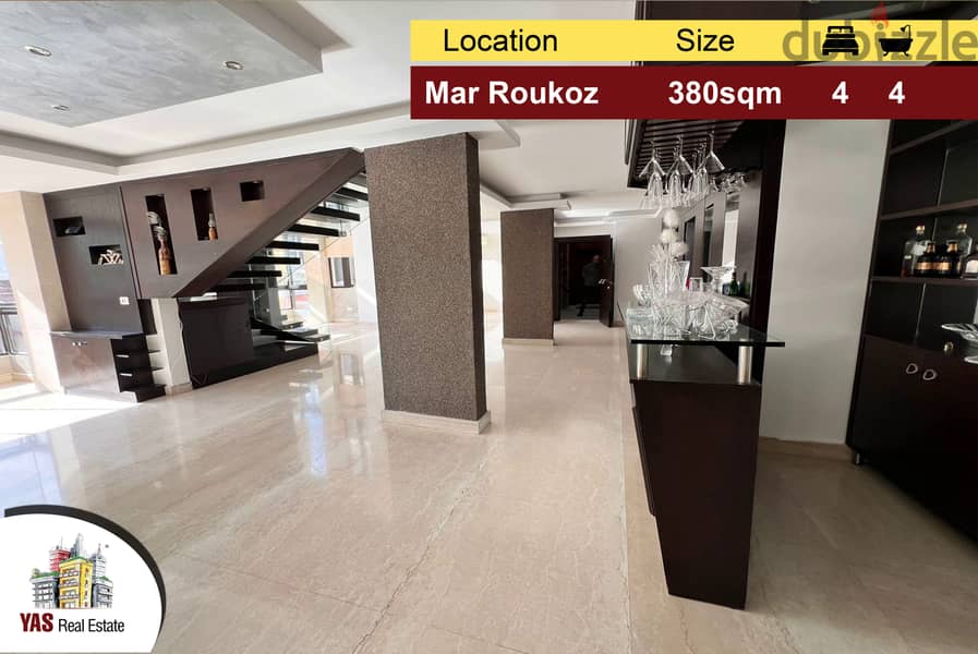 Mar Roukoz 380m2 | Triplex | Ultra Prime Location | Decorated | PA | 0