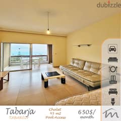 Tabarja | Furnished/Equipped 45m² Chalet | Panoramic Sea View