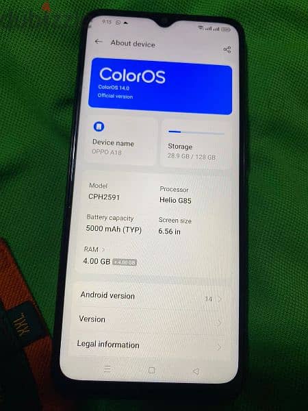 oppo a18 mosta3mal jom3a 128gb 1