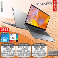 LENOVO IDEAPAD 1 82QD00CJUS CORE i5-1235U VGA IRIS XE 15.6” LAPTOPS