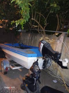 Boat fiberglass 60 HP 2 strokes - لانش فيبرغلاس -  طول 5 عرض 2