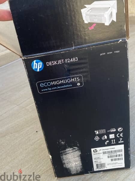 HP printer deskjet F2483 3