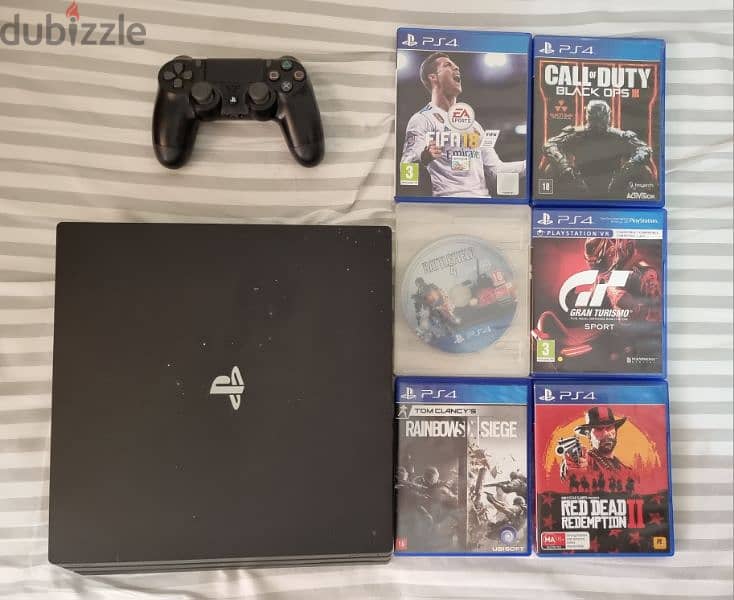 PS4 pro 4k 2TB storage 6 games 1 controller 0