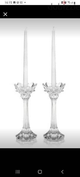 2 Crystal Candleholders 0