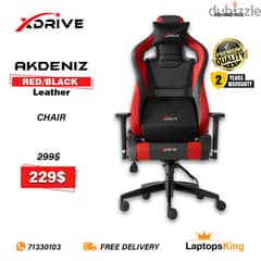 XDRIVE AKDENIZ XD-AKD-K/S RED/BLACK LEATHER CHAIR 0