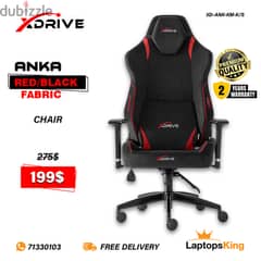 XDRIVE ANKA XD-ANK-KM-K/S RED/BLACK FABRIC CHAIR 0