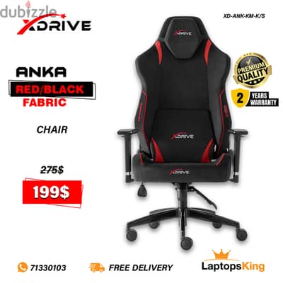 XDRIVE ANKA XD-ANK-KM-K/S RED/BLACK FABRIC CHAIR