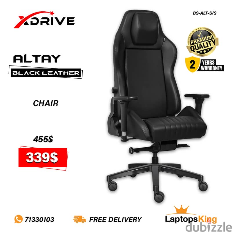 XDRIVE ALTAY BS-ALT-S/S BLACK LEATHER CHAIR 0