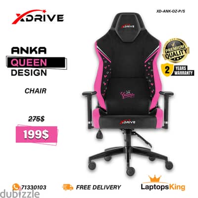 XDRIVE ANKA XD-ANK-OZ-P/S PINK/BLACK QUEEN DESIGN CHAIR