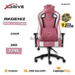 XDRIVE AKDENIZ XD-AKD-P/B PINK LEATHER CHAIR 0