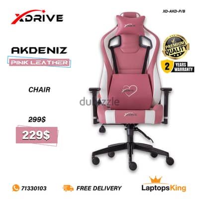 XDRIVE AKDENIZ XD-AKD-P/B PINK LEATHER CHAIR