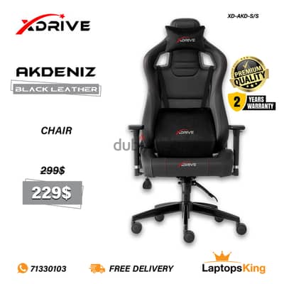 XDRIVE AKDENIZ XD-AKD-S/S BLACK LEATHER CHAIR