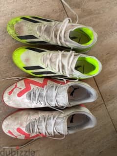 2 original brand new football shoes 43” Size ( used 15min only!)