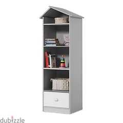 Wooden Kids Bookcase Grey & White 0