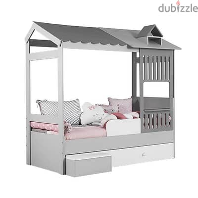 Tent Bed with White Dresser