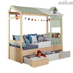 Wooden Tent Bed with Dresser 0