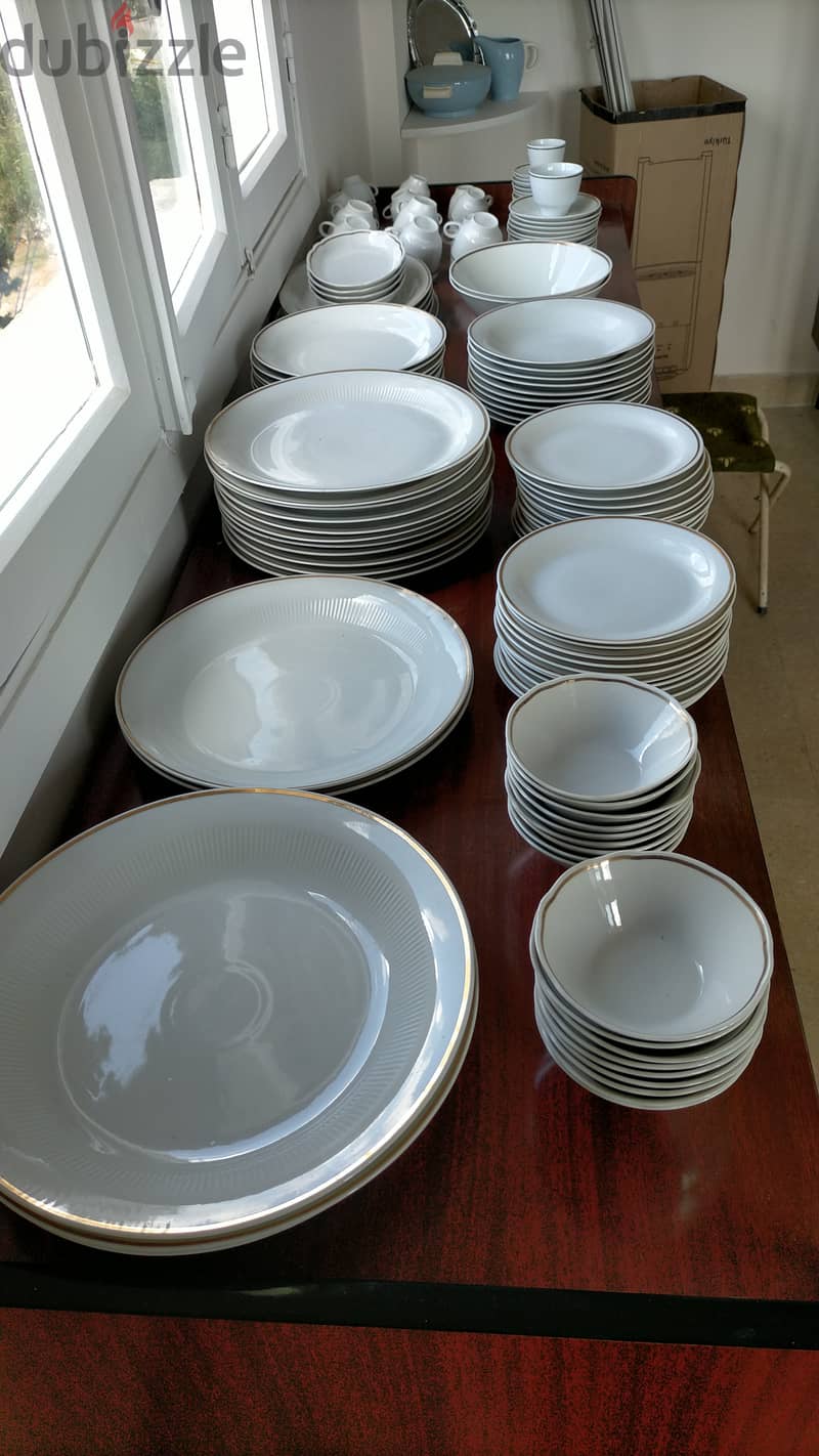 Dinner Service of Plates, Bowls, Cups and Cutlery 0