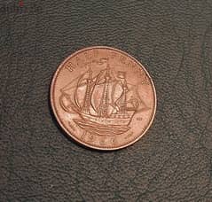 1966 England Queen Elizabeth II half Penny 0