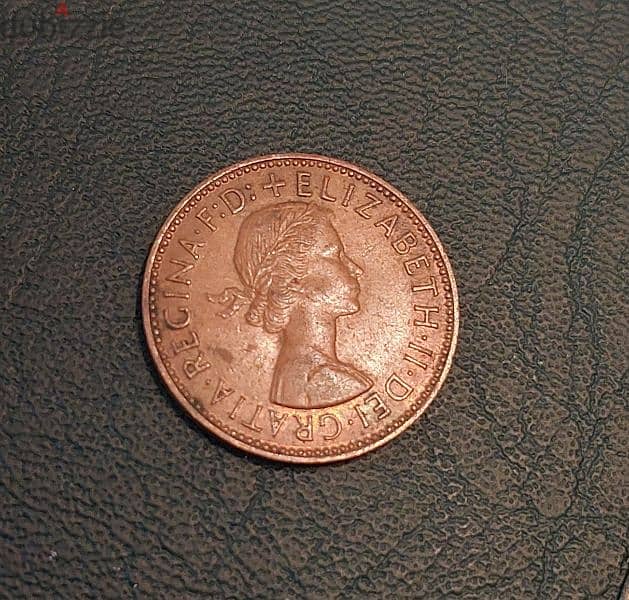 1966 England Queen Elizabeth II half Penny 1