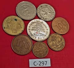 Lebanon Lot# C-297 x 8 old  coins