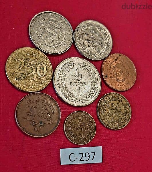 Lebanon Lot# C-297 x 8 old  coins 1