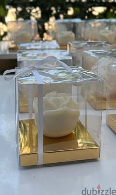 Rose candle in PVC boxes