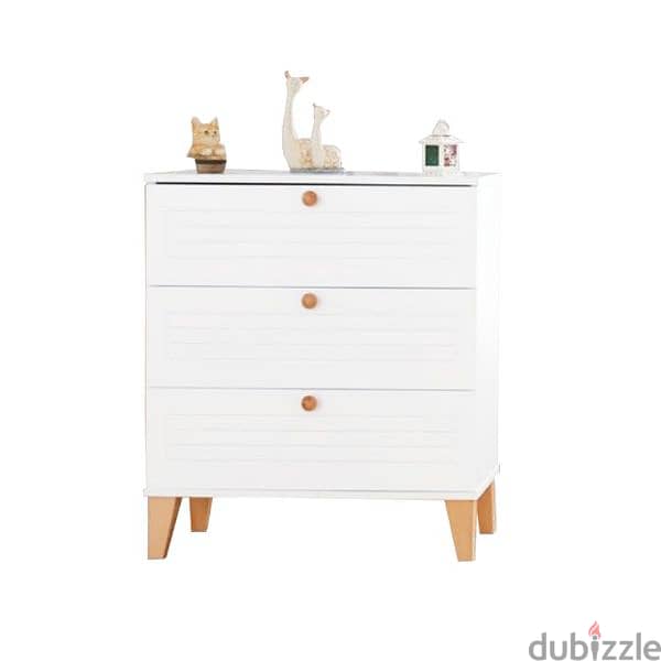 Wooden Baby Dresser with White Drawers 0