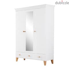 Wooden Wardrobe with 3 Drawers 0