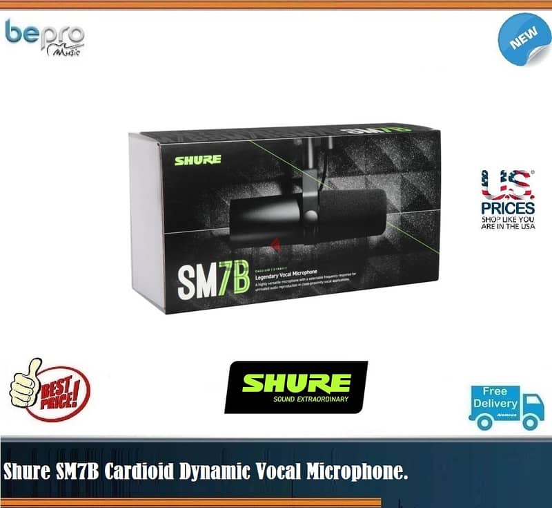 Shure SM7B Cardioid Dynamic Vocal Microphone,USA Price 0