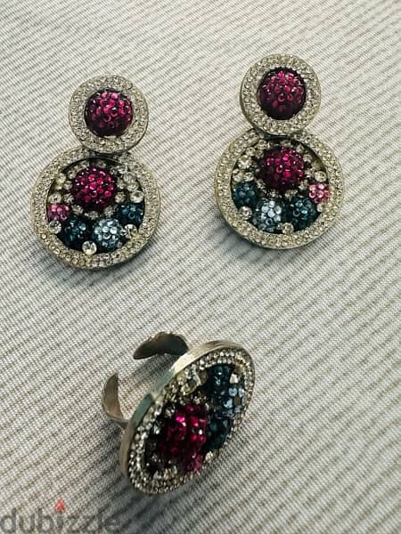 set swarovski ring and earing 1