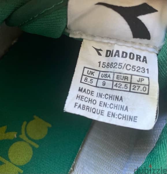 diadora green shoes size 42 3