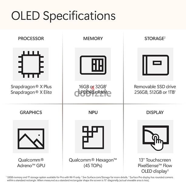 Microsoft Surface Pro 11 (2024) Snapdragon X Elite (12 Core), 32GB/1TB 3