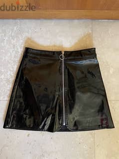 Black Patent Leather Mini Skirt