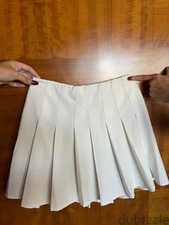 White Pleated Skirt for Women