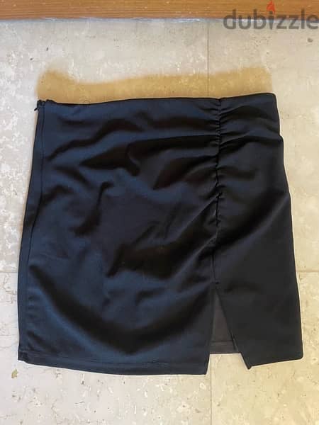 Shein Black Mini Skirt with Slit 0