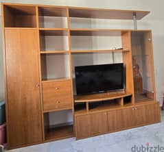 High-End Italian Cherry Wood TV Unit and Bookshelf 0