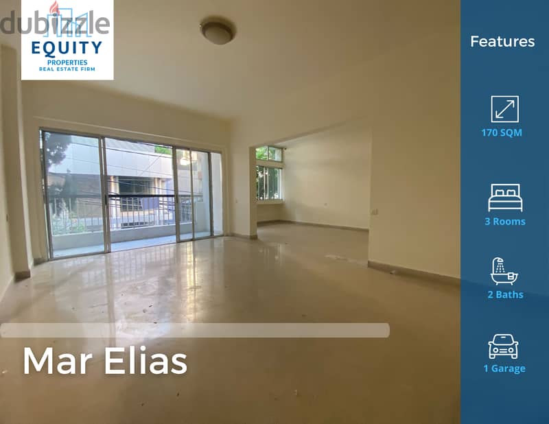 170 SQM Apartment For Rent In Mar Elias شقة للايجار في بيروت #HG982161 0