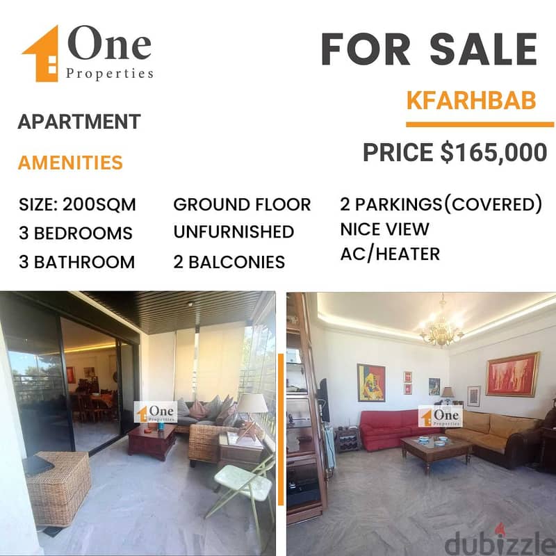 APARTMENT FOR SALE IN KFARHBEB 0