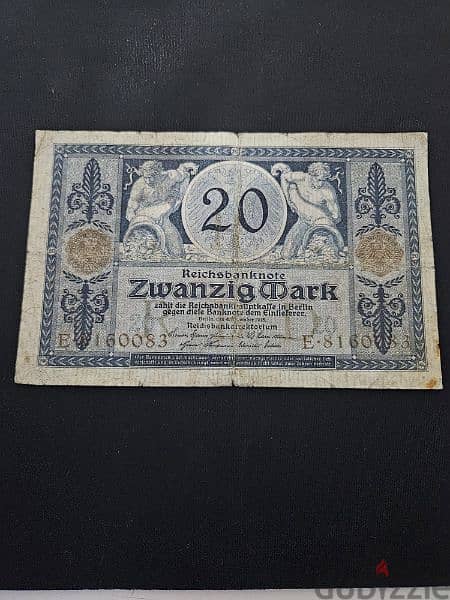 20 german mark 1915 banknote 0