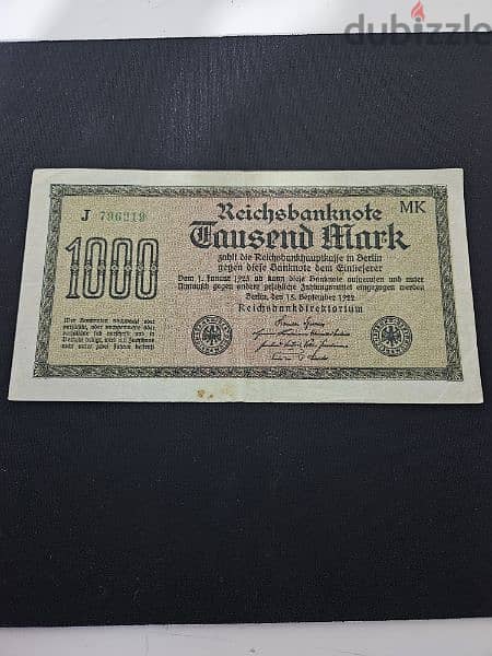 1000 german mark 1922 1