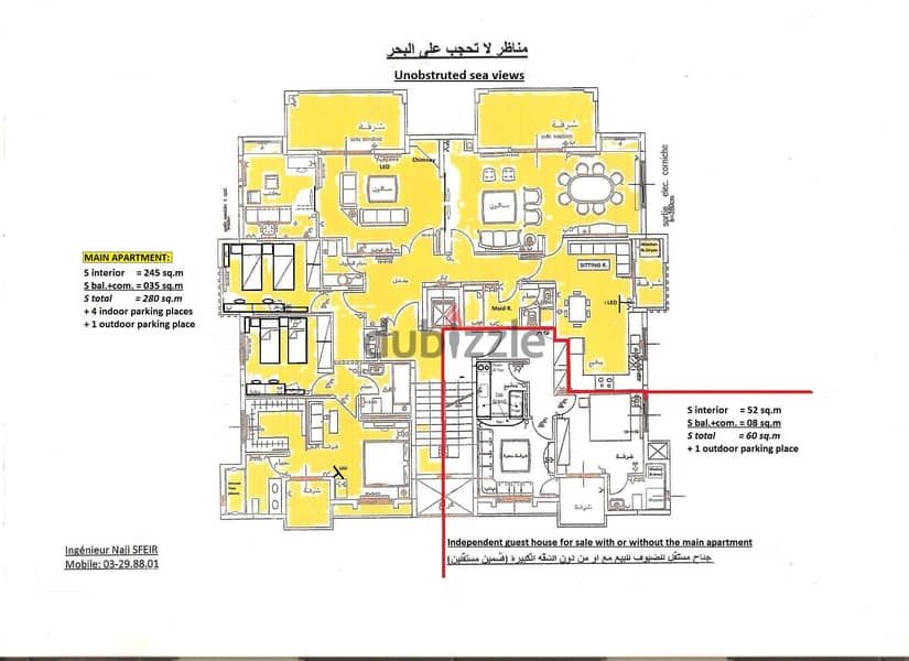 High standing furnished 300 sq m 1