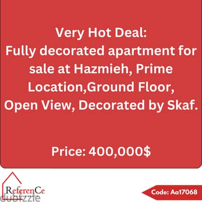 Decorated apartment for sale at Hazmiyeh  شقة للبيع في الحازمية