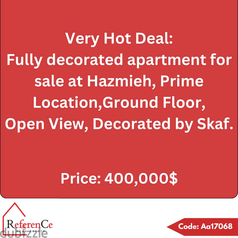 Decorated apartment for sale at Hazmiyeh  شقة للبيع في الحازمية 0