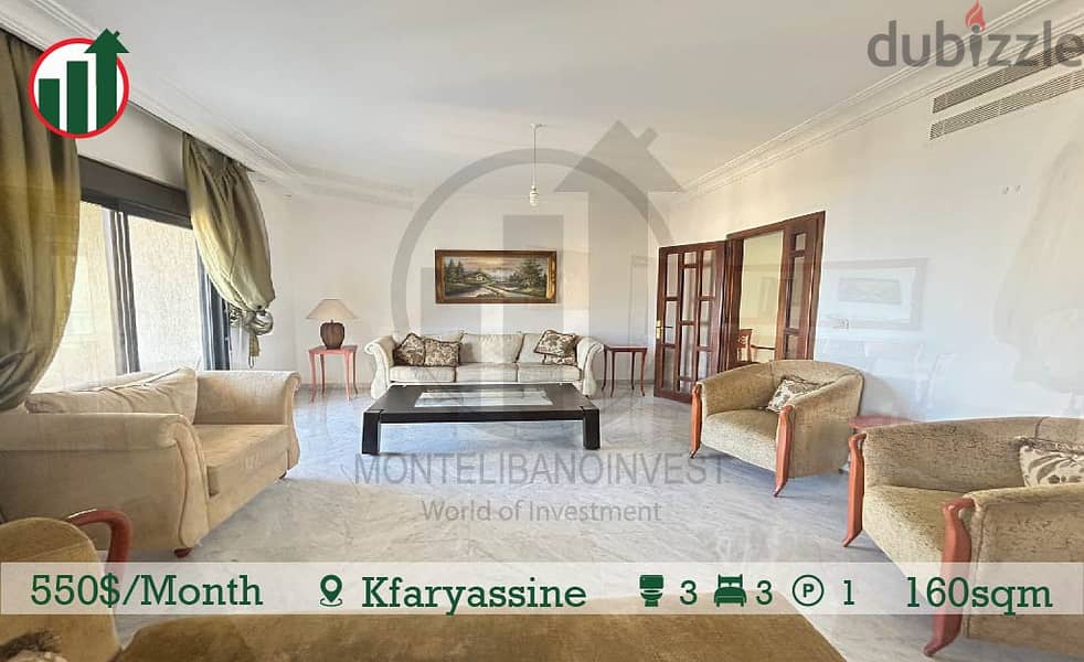 Fully Furnished Apartment for Rent in Kfaryassine !! 1