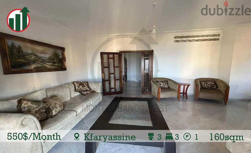 Fully Furnished Apartment for Rent in Kfaryassine !! 3