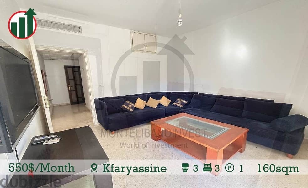 Fully Furnished Apartment for Rent in Kfaryassine !! 5