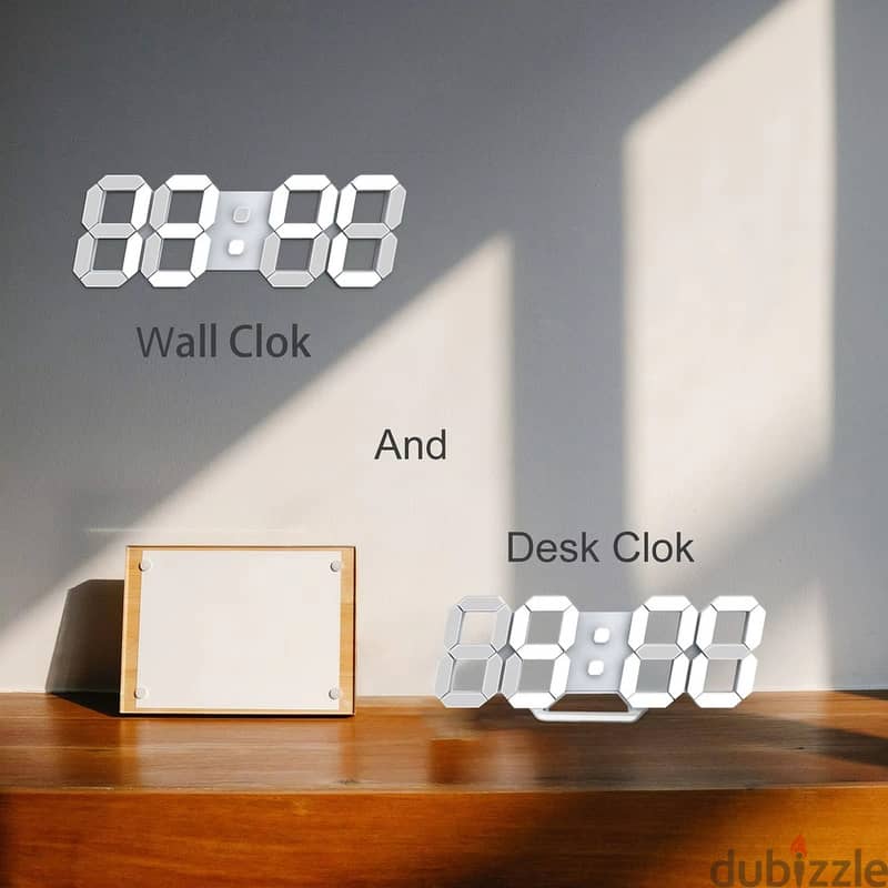 Digital 3D LED Numerals Time Clock 4