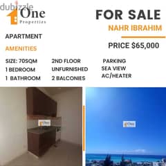 SMALL APARTMENT FOR SALE IN NAHR IBRAHIM( SEA VIEW)