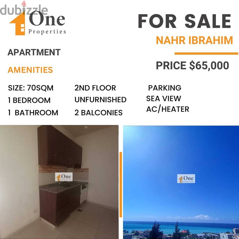 SMALL APARTMENT FOR SALE IN NAHR IBRAHIM( SEA VIEW) 0