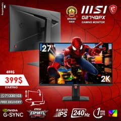 MSI G274QPX 27” 2K 240HZ 1MS RAPID IPS ADJUSTABLE GAMING MONITOR 0